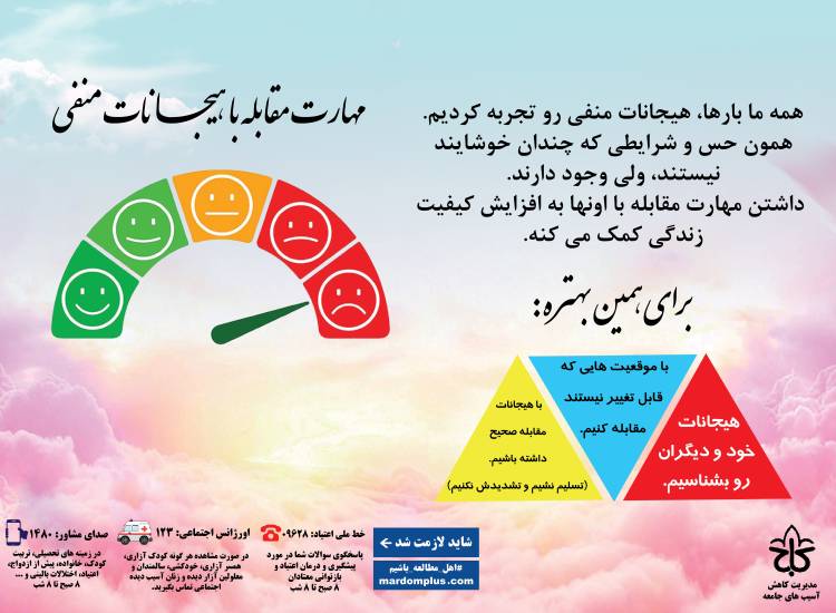 داشتن مهارت مقابله با هیجانات منفی به افزایش کیفیت زندگی کمک میکنه...