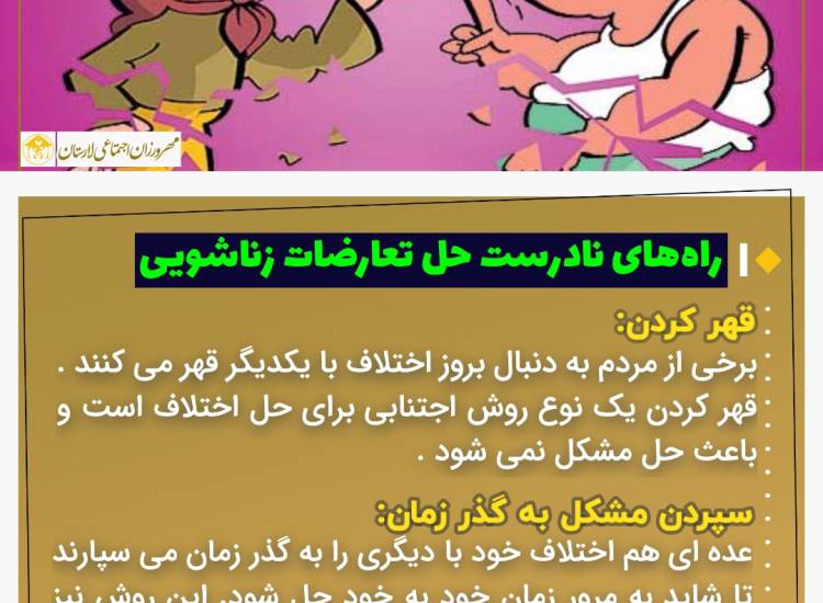 عکس نوشت|  راه های نادرست حل تعارضات زناشویی